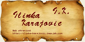Ilinka Karajović vizit kartica